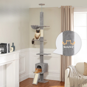 (faire photo) Arbre à Chat XXL Sol-Plafond 210-274cm - 5 Niveaux, Installation Sans Perçage, 5 Coloris Disponibles - Grands Chats