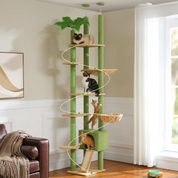 Arbre à chat plafond XXL géant cactus extensible - sans perçage, griffoirs sisal et multi-niveaux