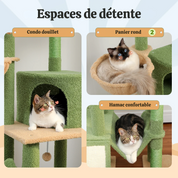 Arbre à chat plafond XXL géant cactus - 7 niveaux, double poteau, sans perçage
