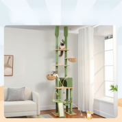 Arbre à chat plafond XXL géant cactus - 7 niveaux, double poteau, sans perçage