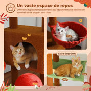 Arbre à chat plafond XXL géant - sans perçage, multi-niveaux