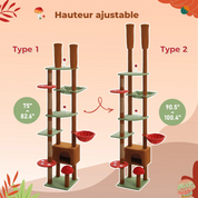 Arbre à chat plafond XXL géant - sans perçage, multi-niveaux