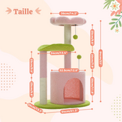 Arbre à chat fleur - design pétale, plateformes incurvées et griffoir Sisal