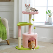 Arbre à chat fleur - design pétale, plateformes incurvées et griffoir Sisal