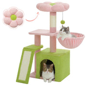 Arbre à chat fleur - condo douillet, hamac suspendu et rampe sisal