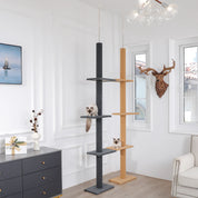 Arbre à chat plafond XXL géant - sans perçage, hamac spacieux et griffoirs sisal naturel