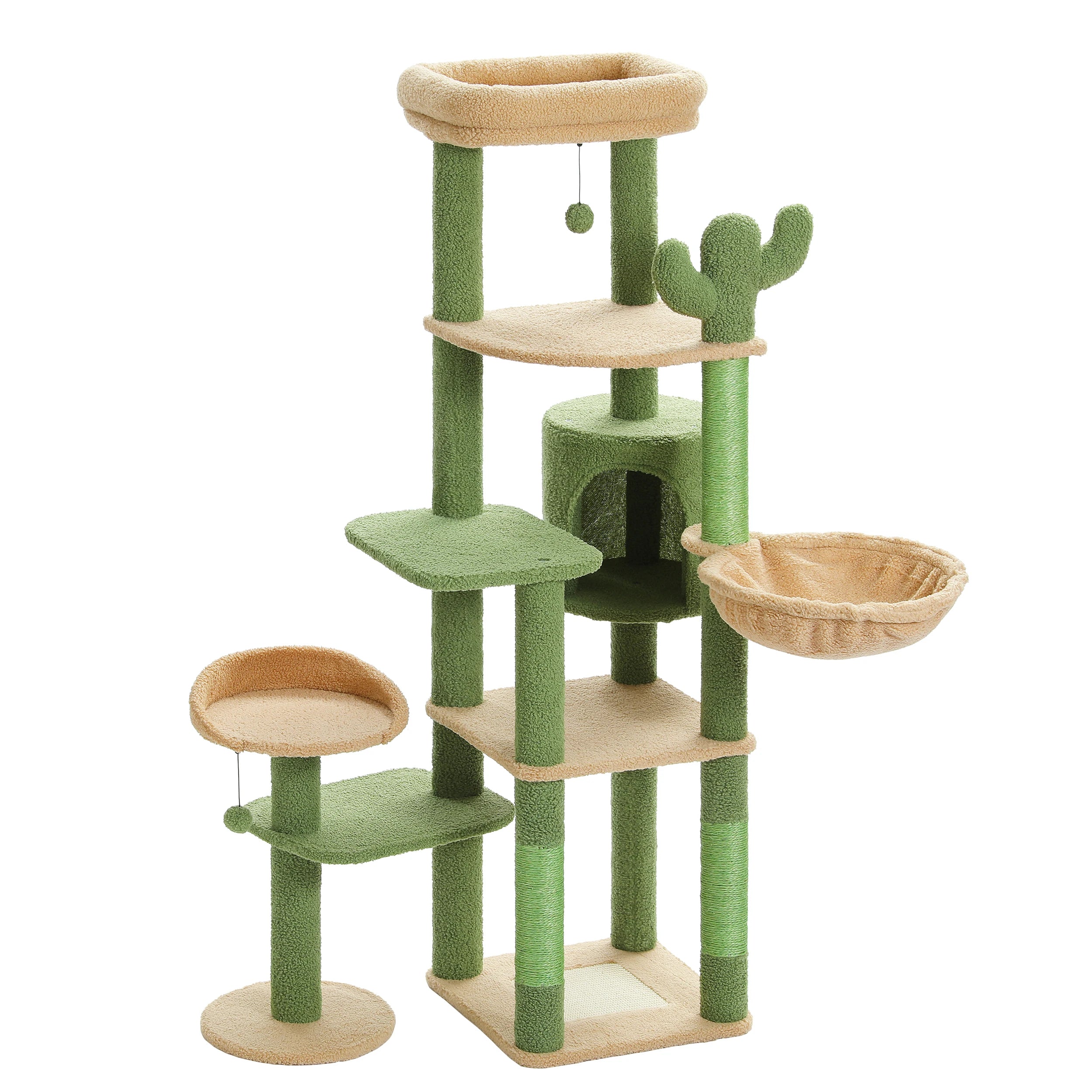 Arbre à chat XXL géant - 7 niveaux - grand hamac, condo spacieux et 5 griffoirs sisal