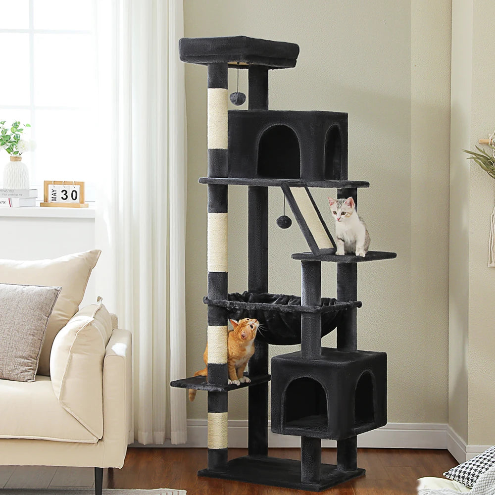 Arbre à chat XXL géant - avec hamac, niches et perchoir XXL
