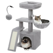 Arbre à chat petit compact - structure bois massif, condo et perchoir sécurisé