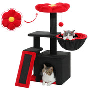 Arbre à chat fleur - condo douillet, hamac suspendu et rampe sisal