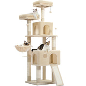 Arbre à chat XXL géant beige : dimensions variables, double espace, robustesse garantie