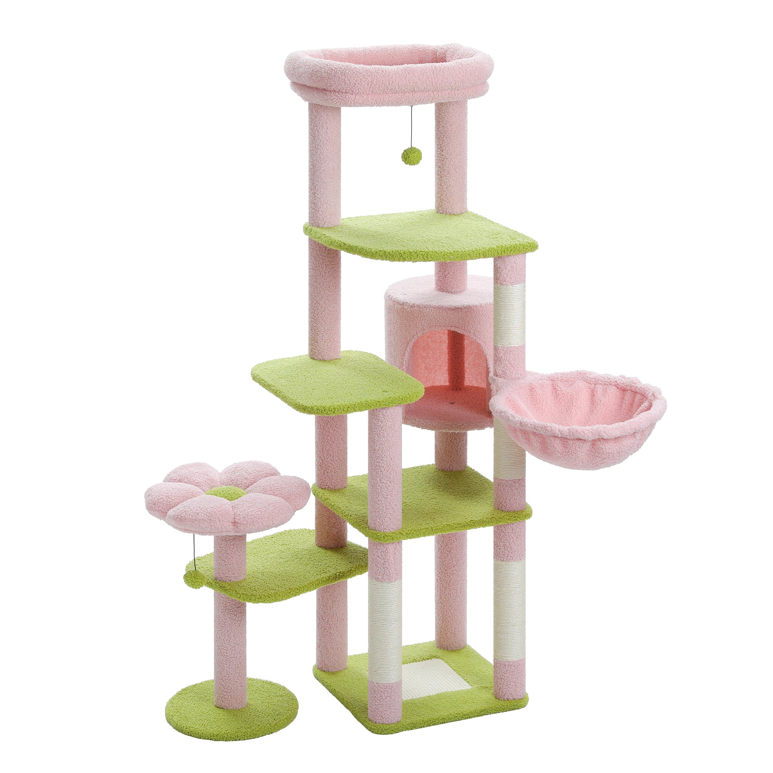 Arbre à chat XXL géant - 7 niveaux - grand hamac, condo spacieux et 5 griffoirs sisal