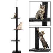Arbre à chat plafond XXL géant - sans perçage, hamac spacieux et griffoirs sisal naturel
