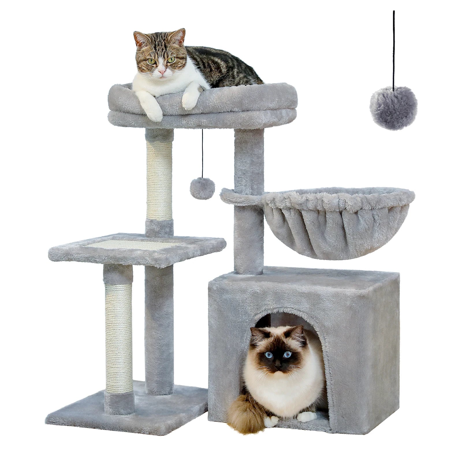 Arbre à chat petit modulable : design flexible, base amovible, compact