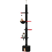 Arbre à chat plafond XXL géant cactus extensible - poteau sisal, 5+ niveaux, fixation sans perçage