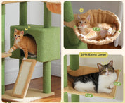 Arbre à chat plafond XXL géant cactus extensible - sans perçage, griffoirs sisal et multi-niveaux