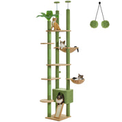 Arbre à chat plafond XXL géant cactus extensible - sans perçage, griffoirs sisal et multi-niveaux