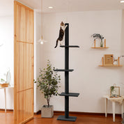 Arbre à chat plafond XXL géant - sans perçage, hamac spacieux et griffoirs sisal naturel