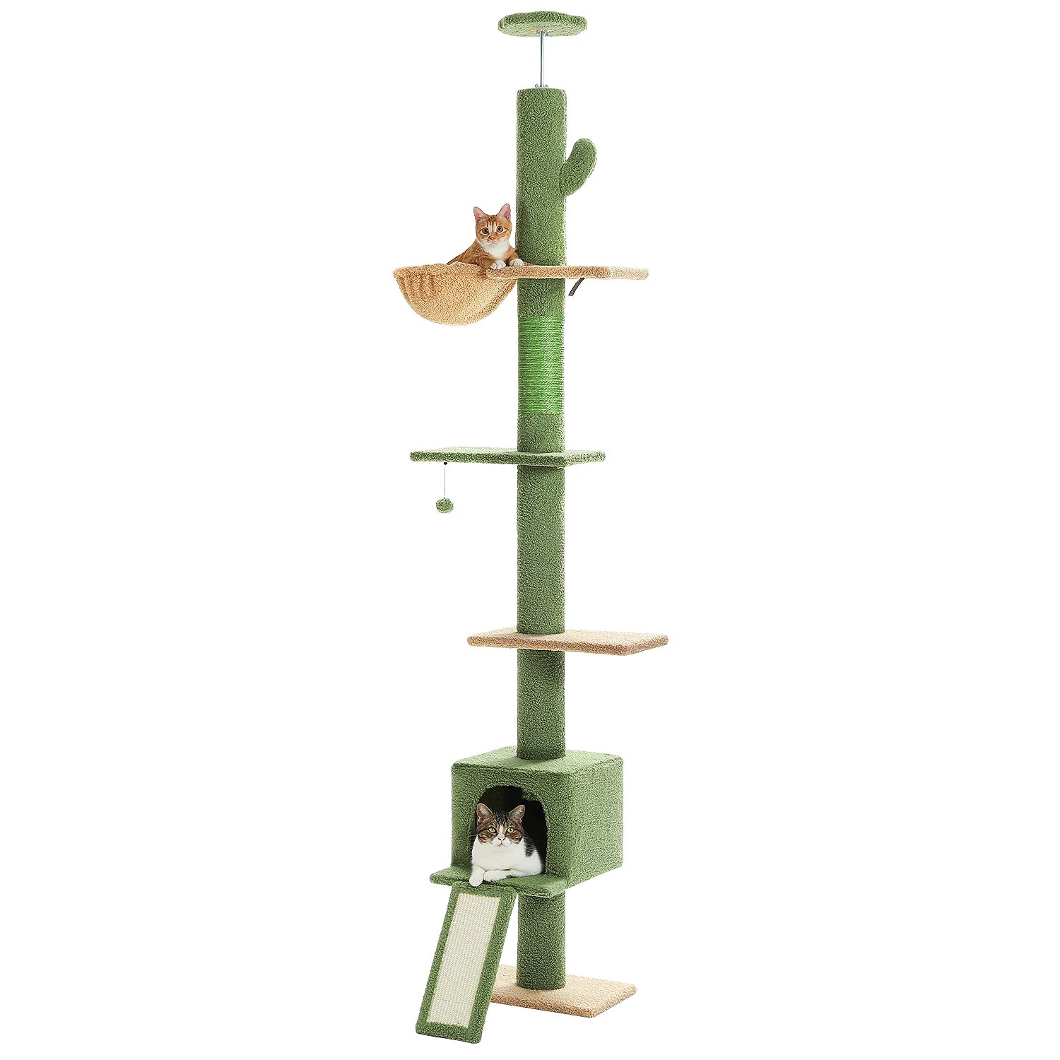 Arbre à chat plafond XXL géant - 5 niveaux, sans perçage, grands chats