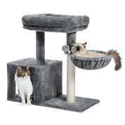 Arbre à chat petit compact - structure bois massif, condo et perchoir sécurisé