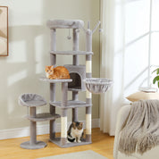 Arbre à chat XXL géant - 7 niveaux - grand hamac, condo spacieux et 5 griffoirs sisal