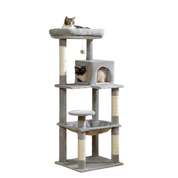 Arbre à chat XXL géant modulable  - brosse auto-nettoyante, condo douillet, griffoir sisal