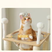 Arbre à Chat 4 Niveaux avec Perchoir Capsule - Base Épaisse 2 Pouces, Niche Double, Griffoirs Sisal - Patins Antidérapants