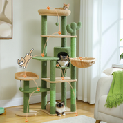 Arbre à Chat XXL - 7 Niveaux 173cm - Grand Hamac 50x40cm, Condo Spacieux et 5 Griffoirs Sisal - Capacité 9kg