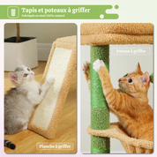 Arbre à Chat Modulable 73cm : Perchoir Amovible, Design Ajustable, Compact