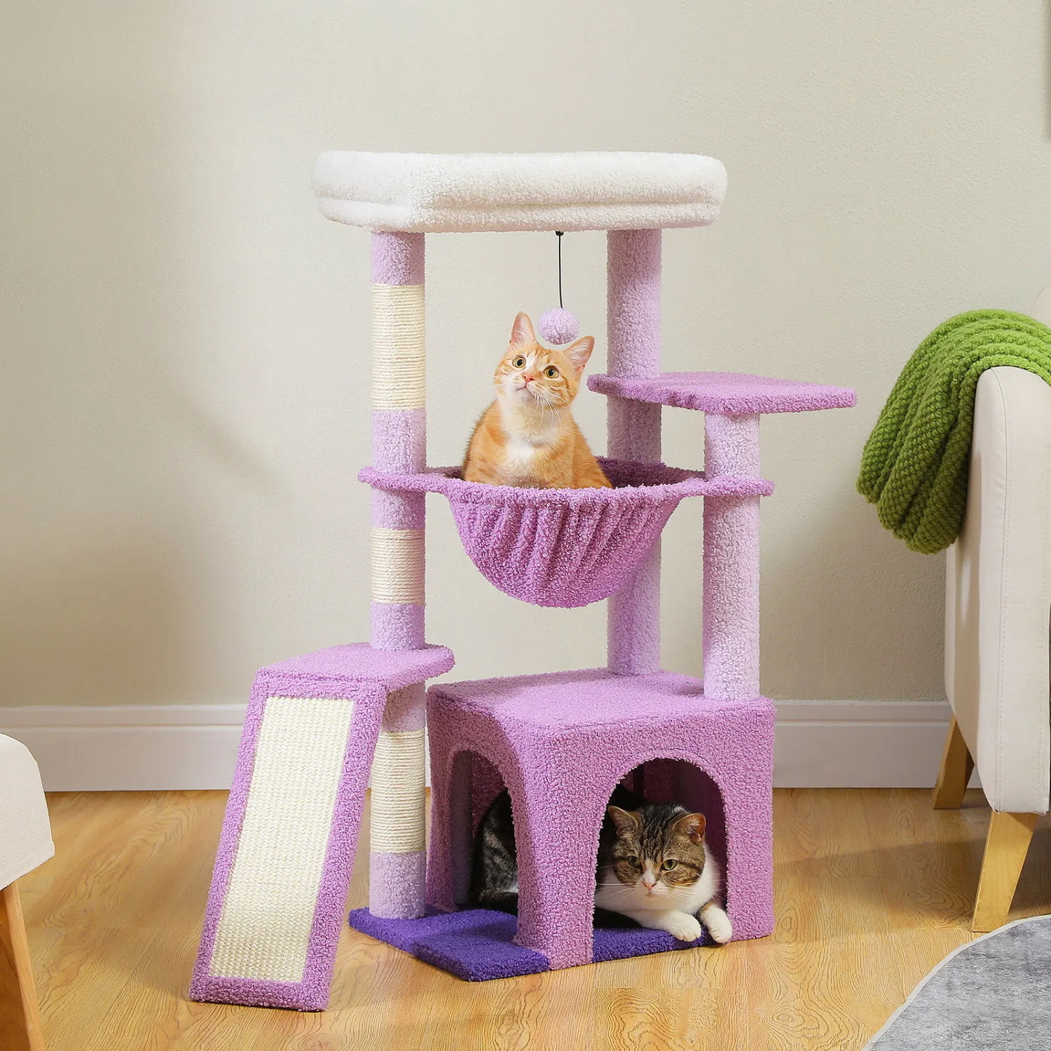 Arbre à Chat Modulable 73cm : Perchoir Amovible, Design Ajustable, Compact