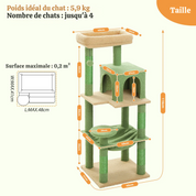 Arbre à Chat XXL : Structure Métallique, Espace Vertical Optimisé, Solidité Maximale
