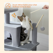 Arbre à Chat XXL - 7 Niveaux 173cm - Grand Hamac 50x40cm, Condo Spacieux et 5 Griffoirs Sisal - Capacité 9kg