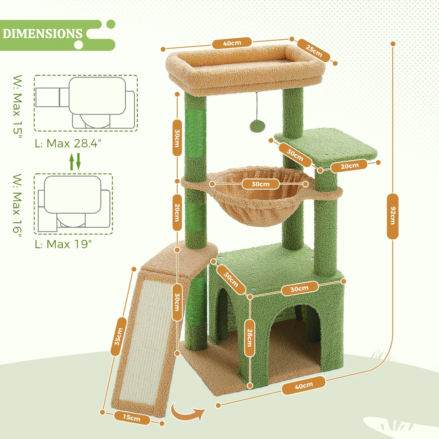 Arbre à Chat Modulable 73cm : Perchoir Amovible, Design Ajustable, Compact